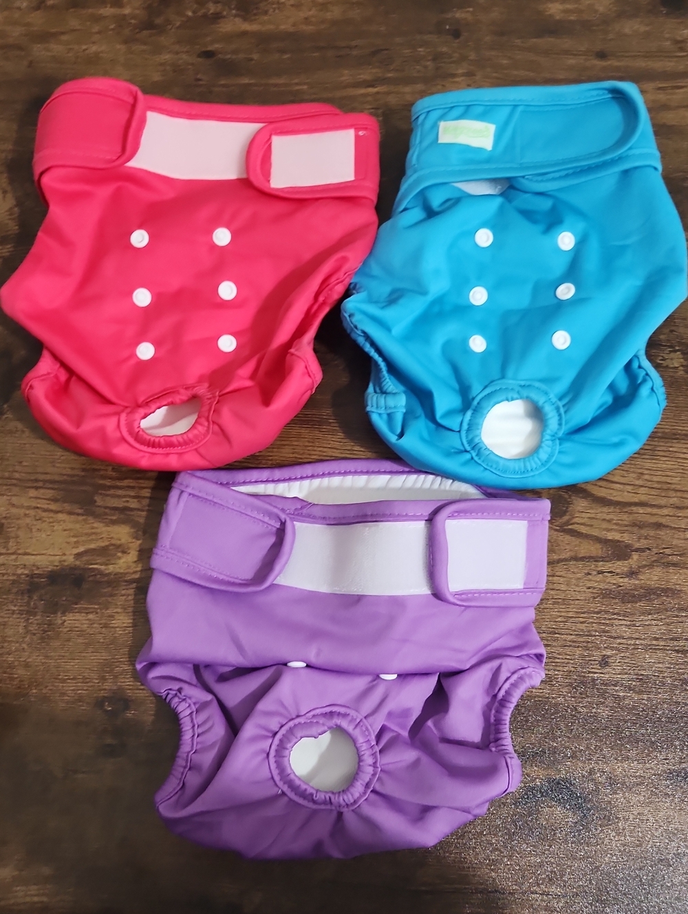Adjustable Reusable Dog Swim Diaper - Pink, Blue & Purple